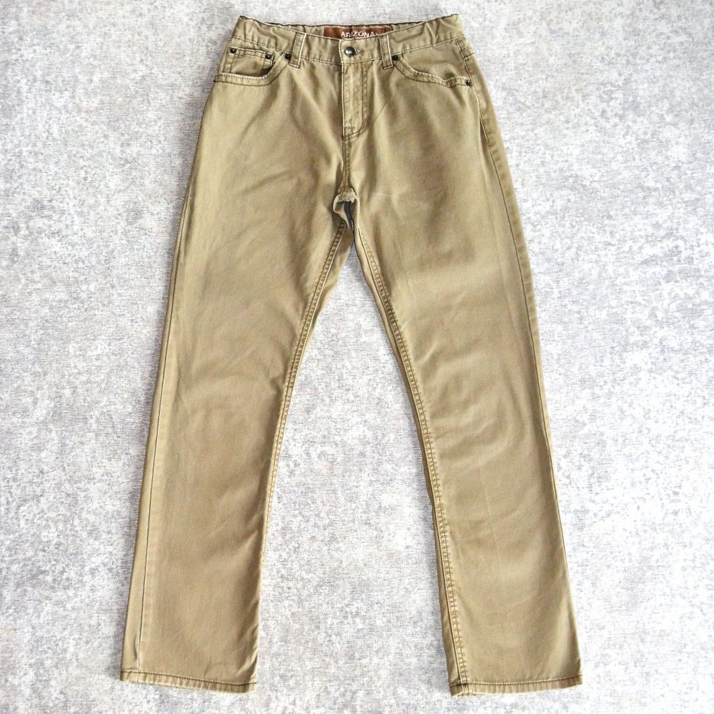 ARIZONA Skinny Jeans in Khaki Tan Uniform Boys 16 Reg Adjustable Waist